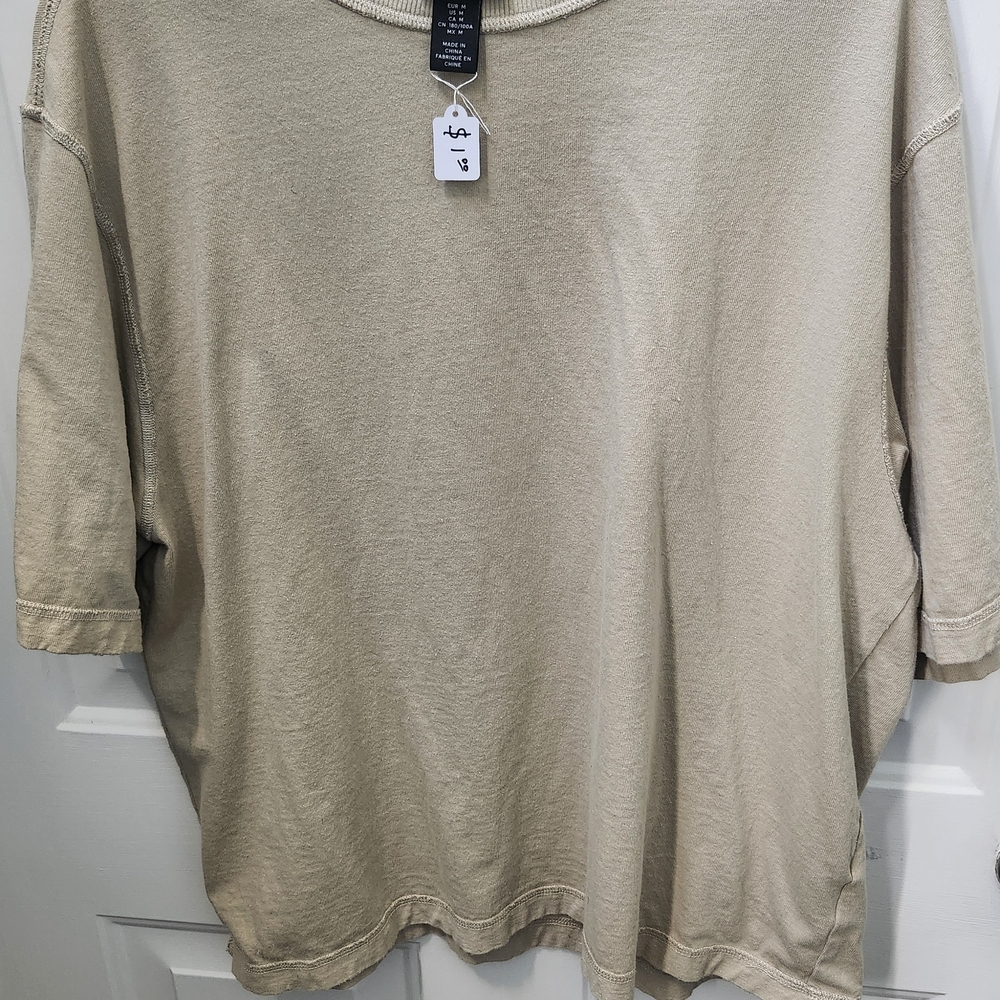 H&M Beige Relaxed T-Shirt